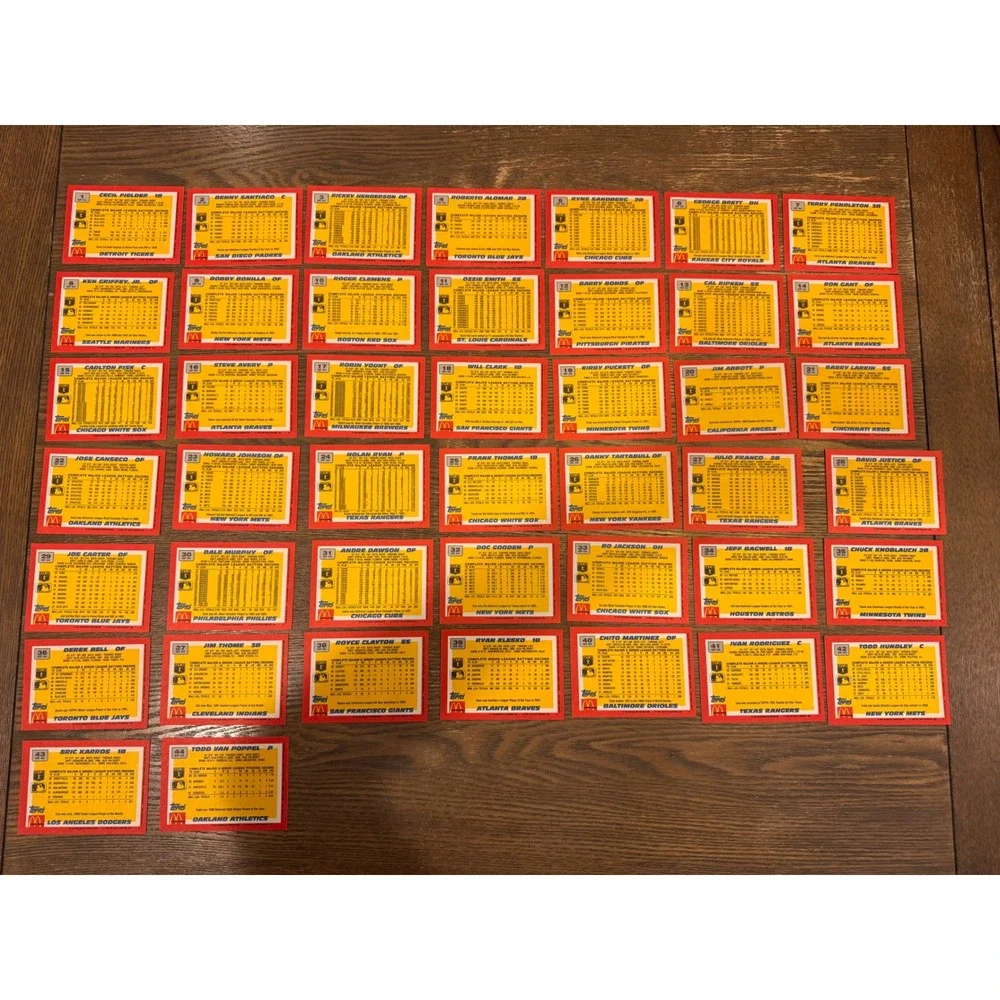 1992 Topps McDonald's Baseball's Best Complete 44 Card Set Barry Bonds Ripken